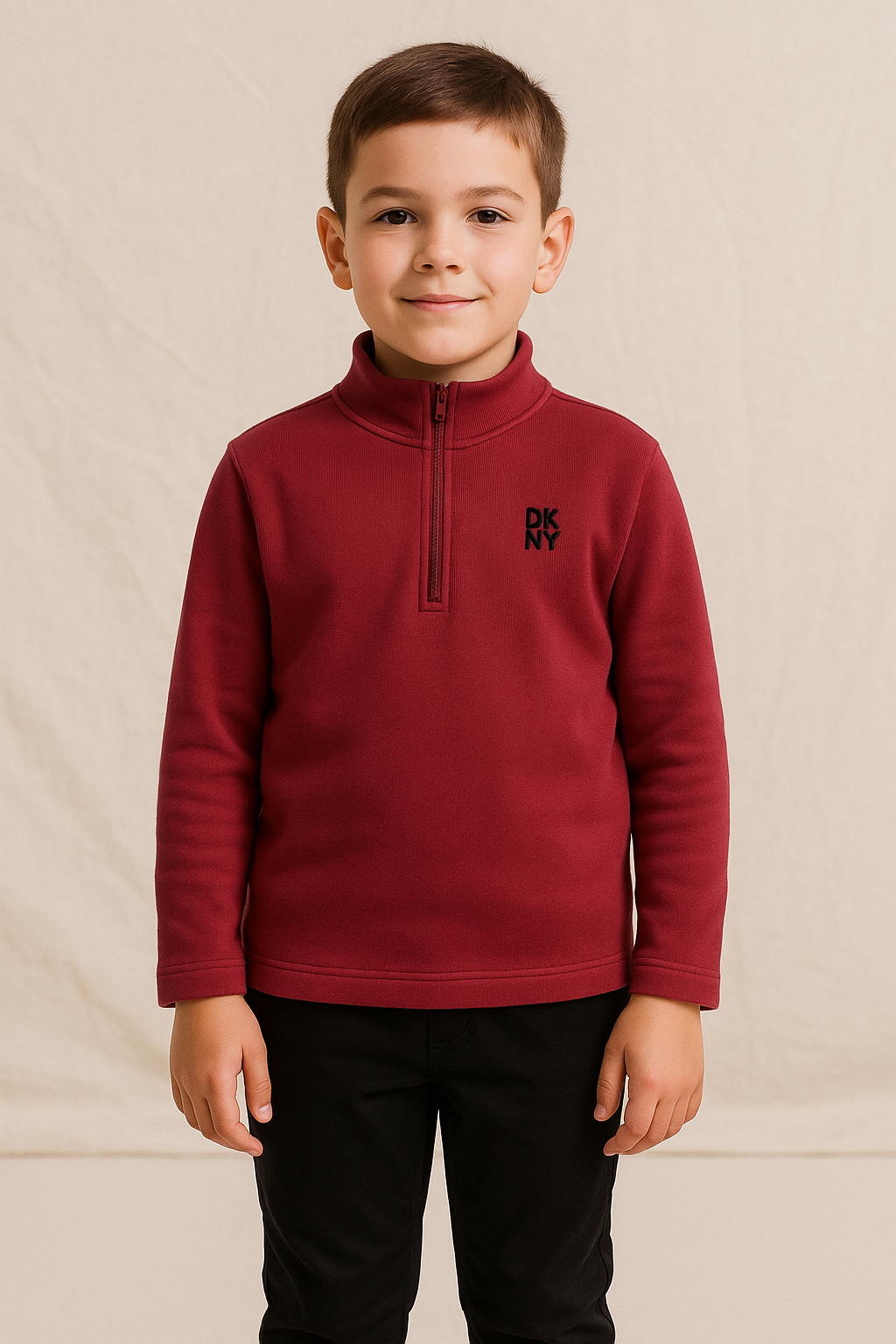 Boys clothes, three piece set. Button-up shirt, zip-up neck shirt, and a pants. DKNY